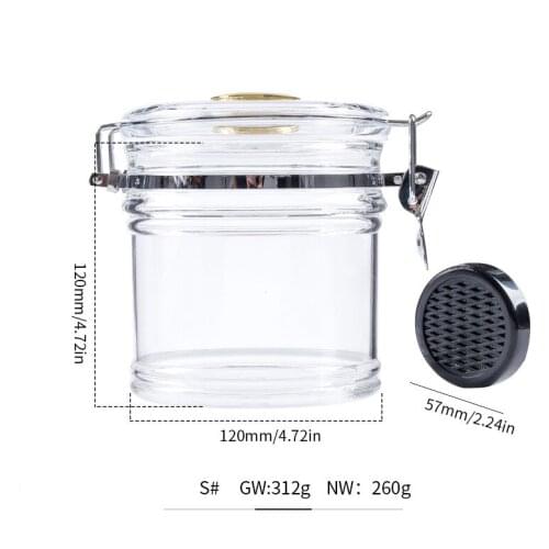 1PC Cigar Can Acrylic Humidor Jar with Hygrometer, Humidor That Can Hold About 18 Cigars Clear Cigarette Case Tobacco Pot Set