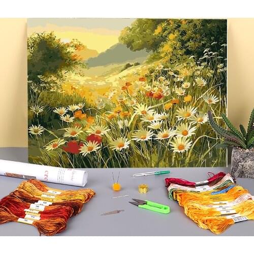 Landscape Natural Pre-Printed 11CT Cross Stitch Complete Kit DIY Embroidery DMC Threads Hobby Sewing Knitting Decor