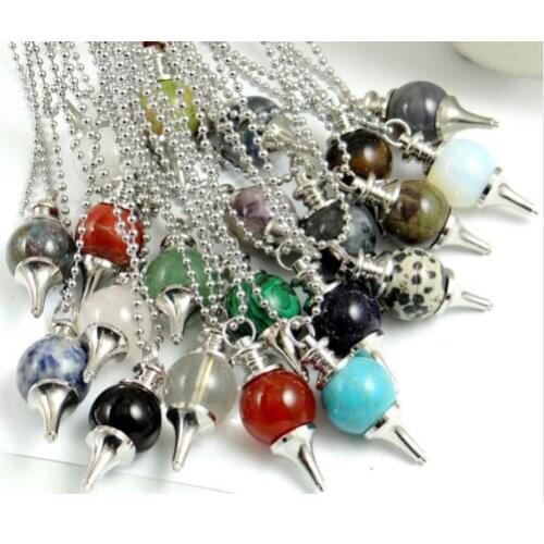 Natural stone Quartz Crystal Onyx tiger eye lapis Opal Turquoises Pendulum pendant for diy Jewelry making necklace Accessories