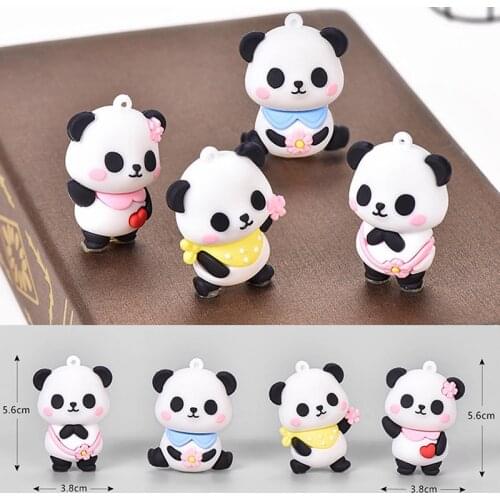 1pcs Resin Cute Cartoon Animal Panda Pendants Charms 5.6*3.8cm DIY Jewelry Gifts Keychain Accessories Tools