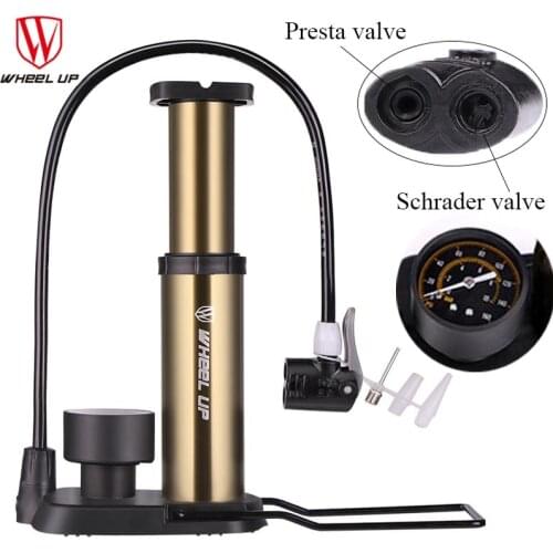 Bicycle Pump Mini Portable With pressure gauge 120 PSI MTB Road Bike Motorcycle Tire Inflator Floor Pump Presta Schrader Valve