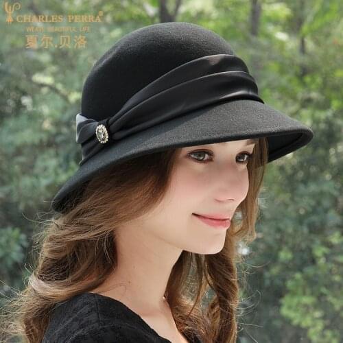Hat Female Autumn Winter New Fedoras Hats Women British Retro Elegant Wool Felt Cap Warm Soft Korean Fashion Ladies Caps H6737
