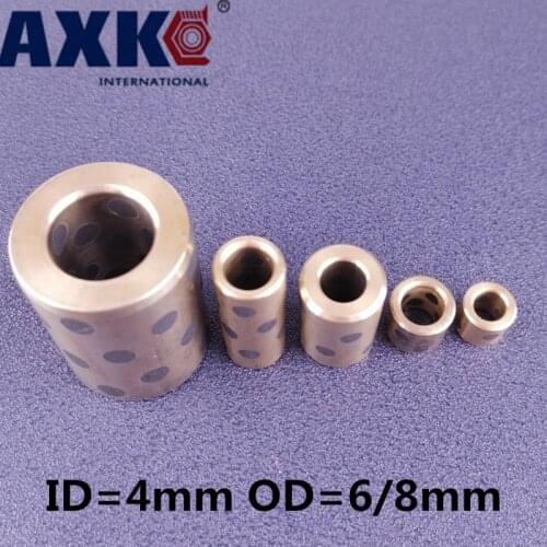 Ball Bearing Lm4uu 4/10pcs Linear Graphite Copper Set Bearing Bushing Oil Self-lubricating JDB Free Shipping ID 4mm OD 6mm 8mm