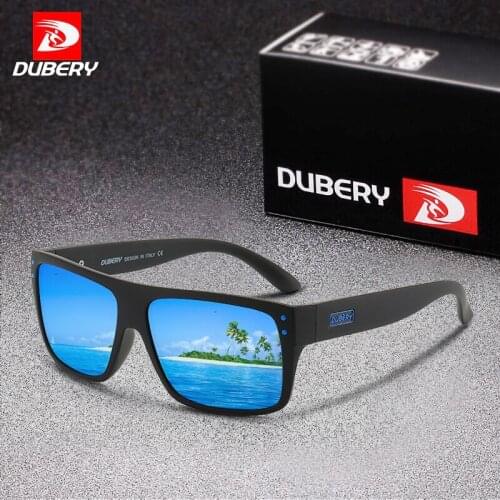 DUBERY Square Polarized Sunglasses for Men Driver Eyewear Mirror Shades Vintage Brand Designer Fishing Goggle Male UV400