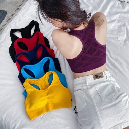 Women Sports Bras Workout Tops Without Steel Rings Fitness Shockproof Bralette Running Vest Yoga Push Up Gathere Underwear I22