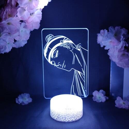 BL Manga LED Light Manhwa Figure Acrylic Night Lamp RGB Flashing Cool Anime Gift 3D Harajuku Otaku Cute Room Decor