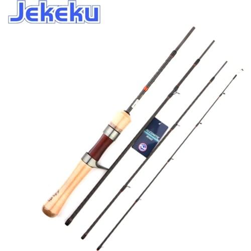 JEKEKU 135cm Portable Trout Fishing Rod Suplight Wave Travel Rod High Carbon Rod Power UL 4Section Closed Length 37c Fast Action