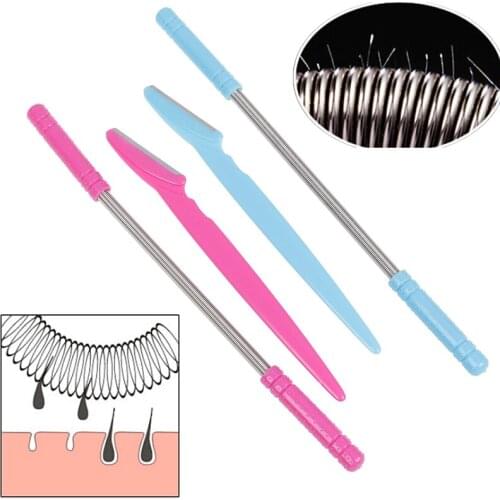 Facial Hair Remover Razor Face Epilator Depilatory Spring Face Threading Tool Eyebrow Cutting Makeup Knife Makeup Tool