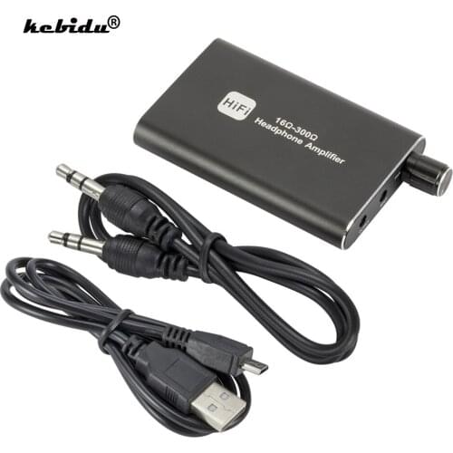 Kebidu Amplifier Headphone 3.5mm Stereo Audio Out Support Two-stage gain Switch Headphone Amp For iPhone MP3 MP4 And Computers