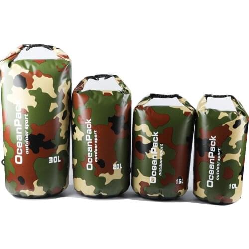 Waterproof Beach Pack Ocean Backpack Swimming Dry Bag Camouflage Outdoor Drifting Bag Water Sports Sport Blosa