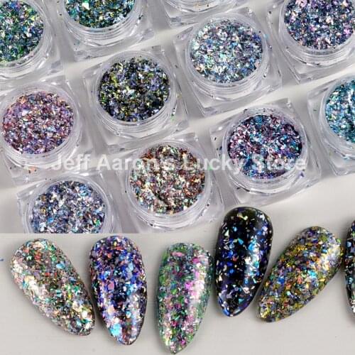 High Quality Laser Debris Irregular Glitter Gel Nail Polish Powder Sequins For Nail Art Decorations Manicure Supplies Tool
