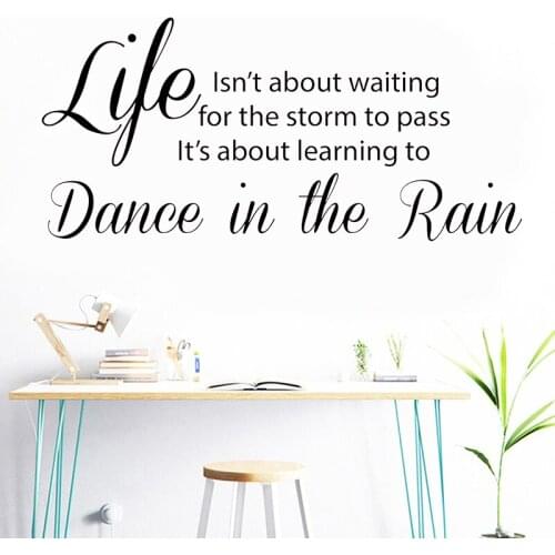 Life Isnt About Waiting For The Storm To Pass Wall Decals Vinyl For House Decoration Living Room Bedroom Sticker Art Decal z038