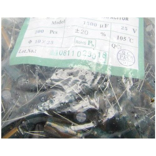 200pcs X 100% New 1500UF 25V 10X25 LOW ESR Aluminum Electrolytic Capacitor