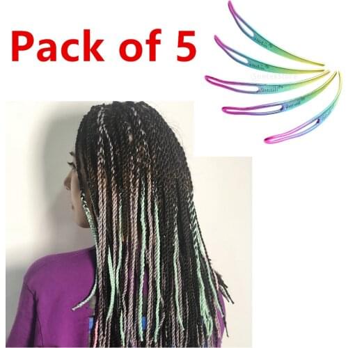 5 Pieces Interlocking Tool Dreadlocks Tool Kit Sisterlock Crochet Needle Curved Hair Braiding for Maintaining Your Dreadlocks