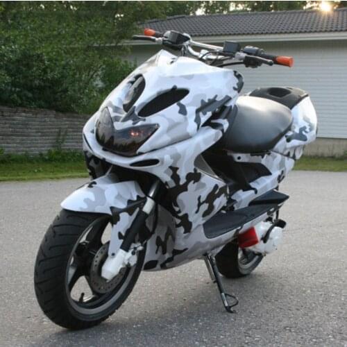 50cm*200/300/600CM Black White Camouflage Vinyl Adhesive Snow Camo Motorcycle Scooter Car Wrap Sticker With Air Release Bubble