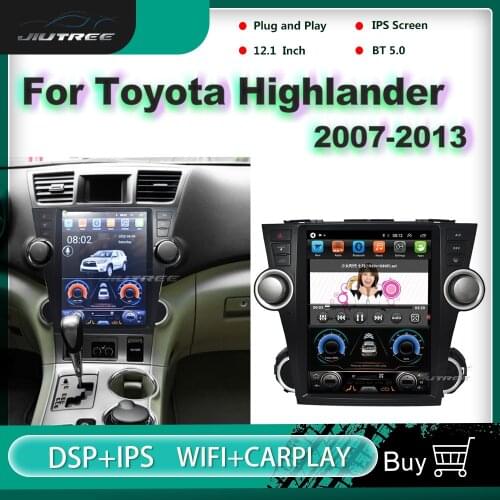 Android Car Player For Toyota Highlander 2007-2013 Tesla style Car Radio Multimedia Video Player Navigation GPS No dvd 2din