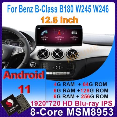 12.3" Android 10 Snapdragon 8Core 8+64G Car Multimedia Player GPS Stereo Radio Video for Mercedes Benz B Class B180 W245 W246