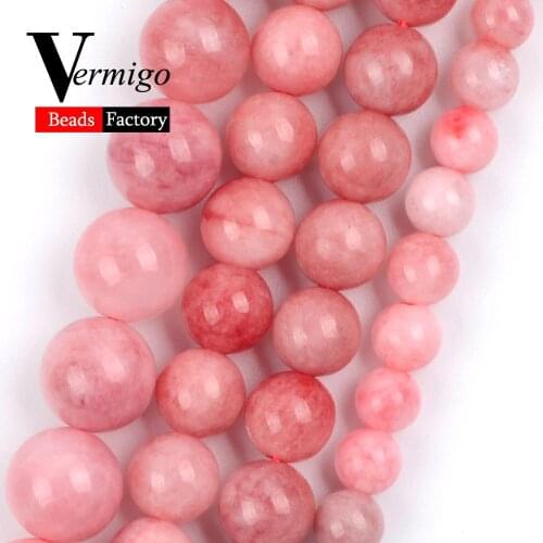 Natural Stone Beads 6/8/10mm Red Angelite Round Beads for Jewelry Making Diy Bracelets Accessories Jewellery 15"