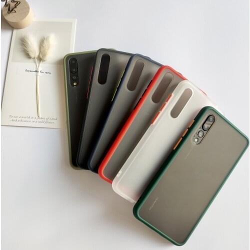 100pcs/Lot Color Frame TransparentMatte Phone Case For Huawei Nova 6 7 6SE 7SE 5i P40 P30 P20 Lite Enjoy 10E Mate 20 30 Pro 2019