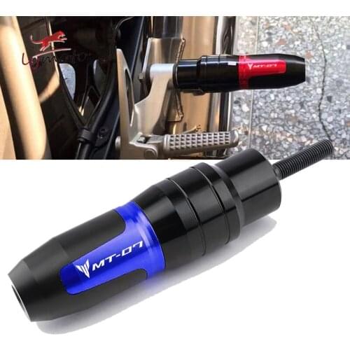 For YAMAHA MT-07 MT07 MT 07 2014 2015 2016 2017 2018 Motorcycle CNC Frame Crash Pads Exhaust Sliders Crash Protector With Logo