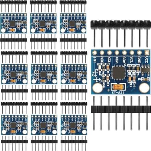 Hot TTKK 10 Pieces GY-521 MPU-6050 MPU6050 Module, 3 Axis Accelerometer 6 DOF Gyroscope Sensor Module Kit 16 Bit AD Converter