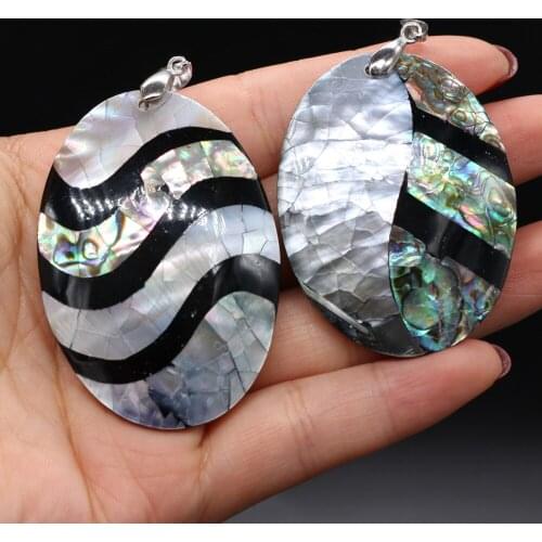 Natural Abalone Sea Shells Pendants Oval Shape for Trendy Necklace Pendant Jewelry Making Reiki Healing Gift for Women