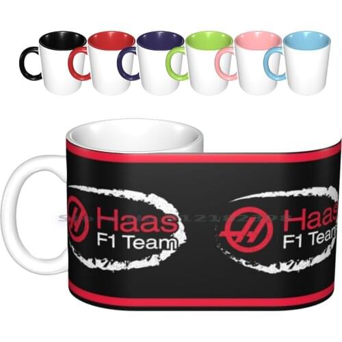 Haas Team Ceramic Mugs Coffee Cups Milk Tea Mug Haas Gene Haas Steiner Kevin Magnussen Romain Grosjean Haas Racing Usa Usa