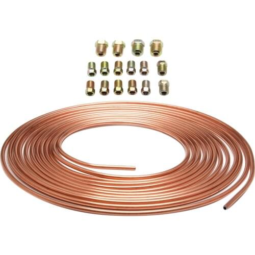 Brake Line Tubing Replacement Coil Roll Kit Flexibile SAE Thread Anti-rust Corrosion Resistance