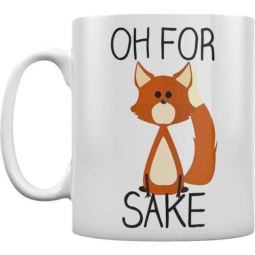 Oh For Sake Fox Mug 11oz Ceramic Coffee Mug Friends Birthday Christmas Gift