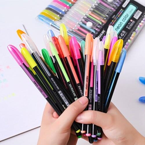 12 Colors Gel Pen Set Glitter Highlighter Pastel Pens for School Office Coloring Book Journals Drawing Doodling Art Markers
