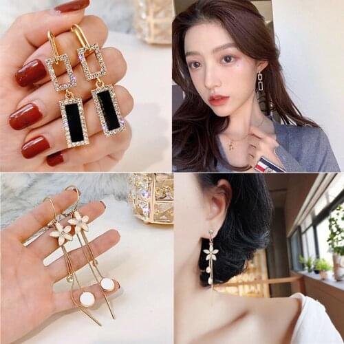 New Arrivals Korean Tassel Dangle Earrings For Women Bohemian Golden Round Zircon Wedding Earring Party Fashion Jewelry Gifts