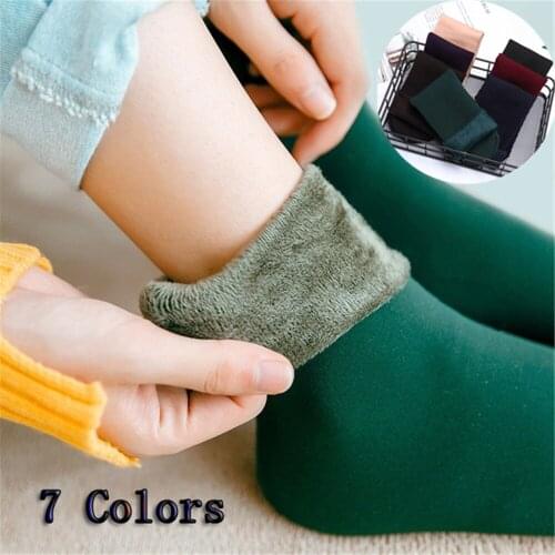 Unisex Free Size Autumn Winter Socks Velvet Thickening Casual Home Floor Socks Snow Thermal Keeping Sleeping Warm Socks