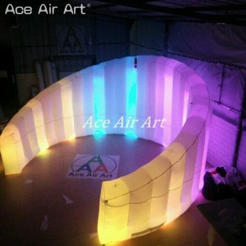 Cusotmized highly appriciated inflatable photo booth wall For DJ Background with led spotlights on sale