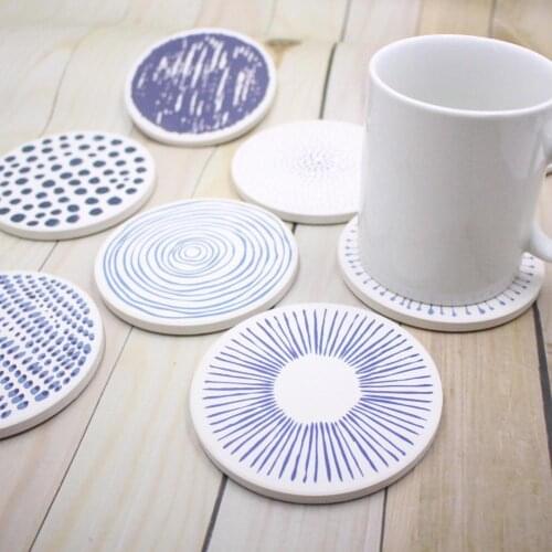 Water Absorption Cup Coaster Dry Quickly Diatomaceous Earth Skid Resistance Round Tea Coaster Kitchen Dining Bar Table Decoratio