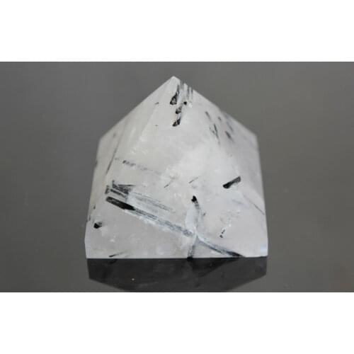 1PCS 20*20*20mm Rare Natural " Black Tourmaline Hair " quartz crystal Pyramid healing