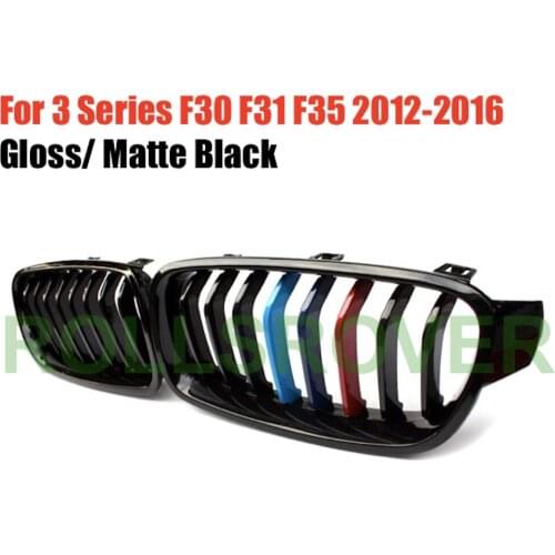 ROLLSROVER Front Bumper Grille Grill For 3 Series F30 F31 F35 2012-2016 3 Colors Single Strip Car Styling