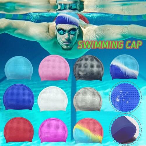 Free Size Adult Swimming Hat Men Women Waterproof Silicone Swim Cap Hat Sporty Elastic Bathing Caps Seaside Water Sport Turban