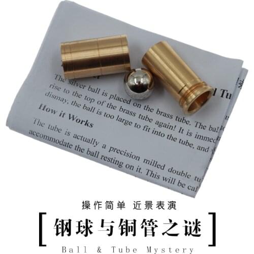 Ball & Tube Mystery (Brass) Close up Magic Tricks Illusions Gimmick Fun Magic Balls Rises Falls Stage Magic Magician Toys