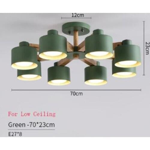 Nordic Chandelier E27 With Iron Lampshade For Living Room Suspendsion Lighting Fixtures Lamparas Colgantes Wooden Lustre