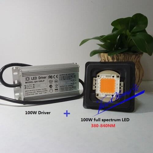 100W 3A LED Driver waterproof + 100W full spectrum led grow chip 380-840nm DIY 30-36V