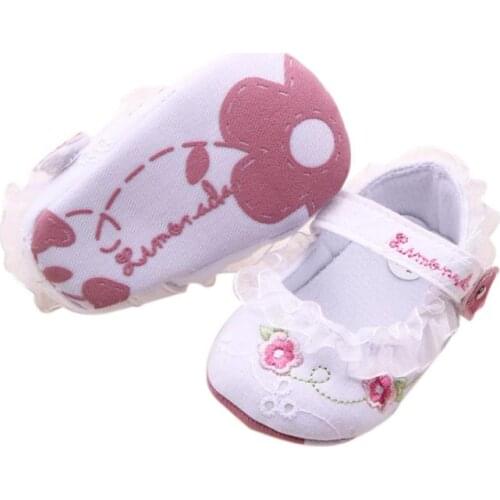 TELOTUNY baby shoes Baby Girls Soft Sole Non-slip Crib Walker Shoes Cute Lace Flowers Cotton First Walkers Princess Shoes 12