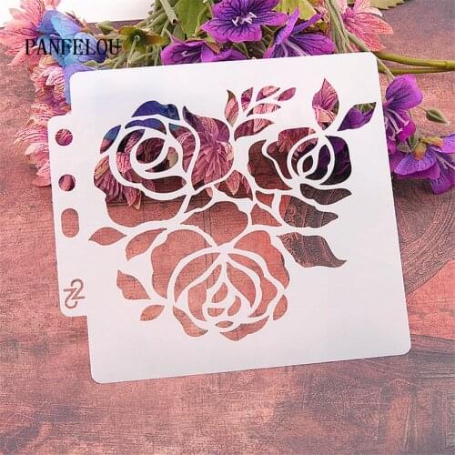 Bouquets of roses scrapbook stencils spray plastic mold shield DIY cake hollow Embellishment printing lace ruler valentine