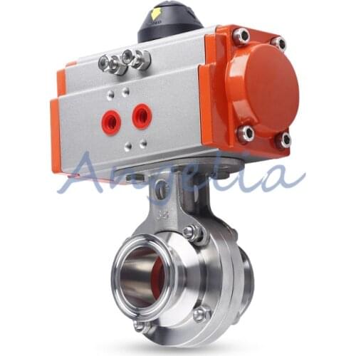 4" Sanitary Stainless 304 Tri-Clamp OD 119MM Silicone Pneumatic Butterfly Valve