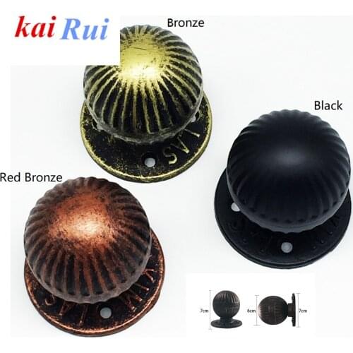 Round Ball Vintage Iron Wooden Door Knob Pull Handle Entry Gate Garden