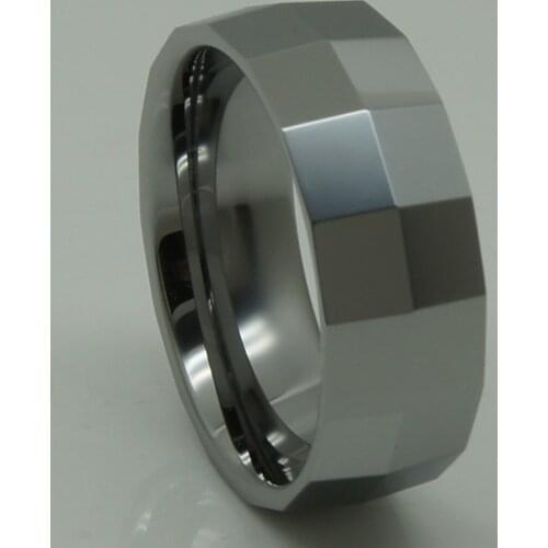 Men jewelry peak fashion facet 8mm width hi-tech scratch proof wedding tungsten ring
