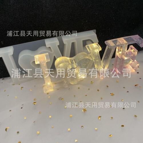 High Mirror Epoxy Mold Love Crystal Silicone Mold 19035