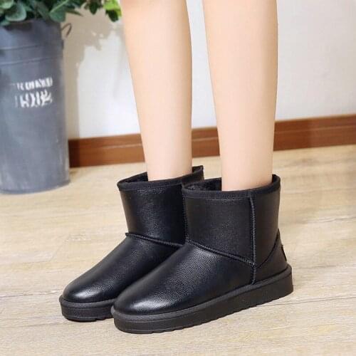 2021 Women Cool Brown High Quality Round Toe Winter Warm Fur Boots Lady Casual Black Short Ankle Winter Snow Boots