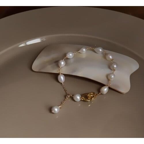 Originality Natural Baroque Freshwater Pearl 14K Gold Filled Ladies Bracelet Jewelry For Women Birthday Gift New Arrival
