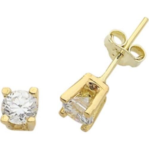 Gold Solitaire Earrings EDT039-Certified 14K Gold-A perfect gift for your Loved Ones-Ephesus Gold & Diamond