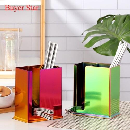 1PC Stainless Steel Kitchen Chopsticks Tube Tableware Storage Rack Draining Rack Shovel Spoon Knife Fork Box Kitchen Accessories